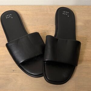 a new day Black Slide Sandals